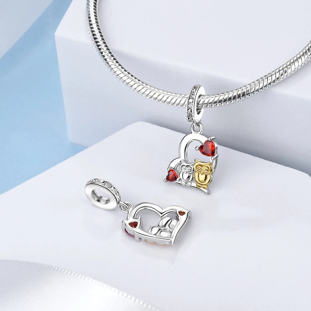 New 925 Sterling Silver Two Tone Golden Sunflower Lucky Stars Charm Fit Bracelet & Necklace Sun Moon Diamond Charm Jewelry DIY