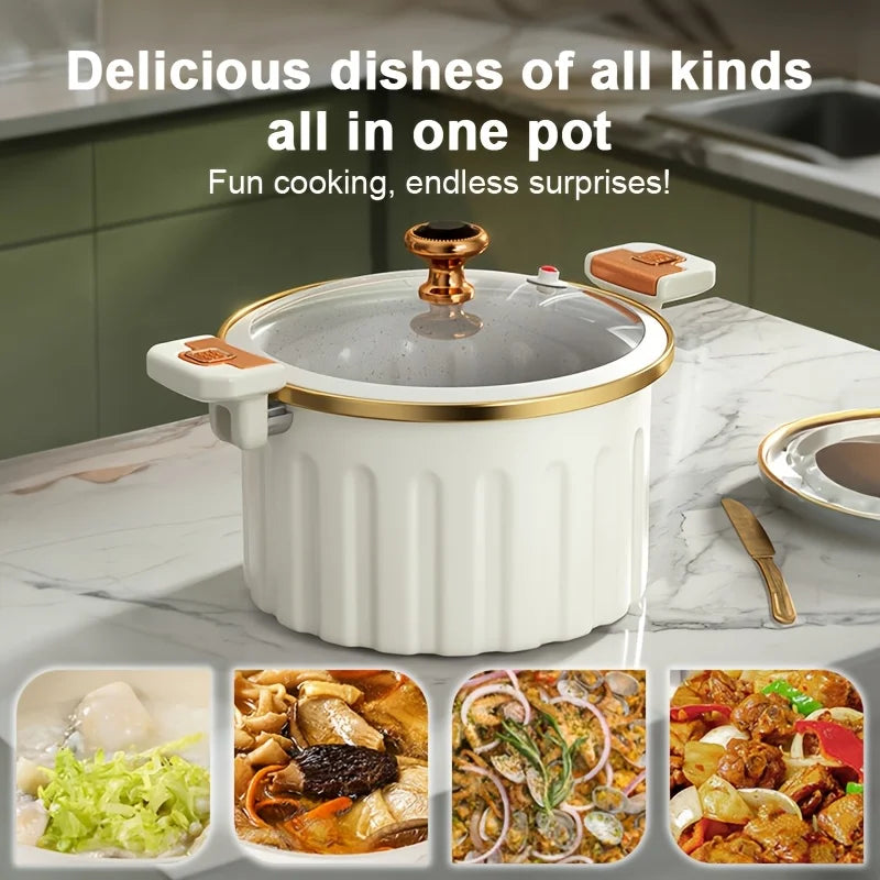 Enamel stew pot, large capacity double handle stew pot, non-stick multifunctional household pot
