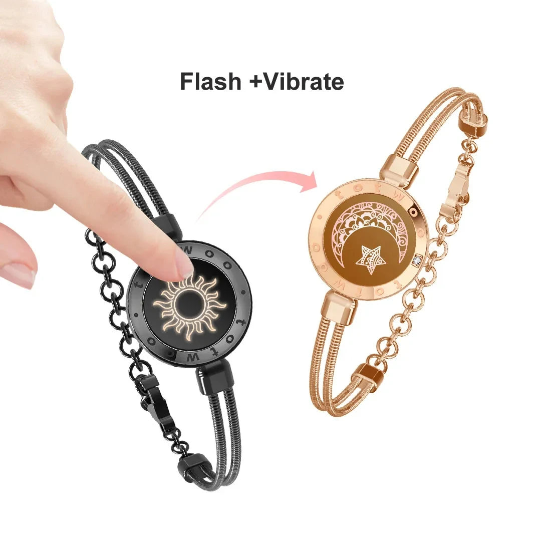 Long Distance Relationship Gifts Smart Sun&Moon Love Bracelet