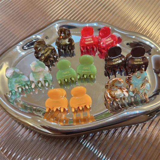 2Pcs/Pair Mini 2cm Acetate Small Hair Claw Side Pins Acetate Hair Crabs for Girls Cute Hairpin Clips Women Hair Accessories