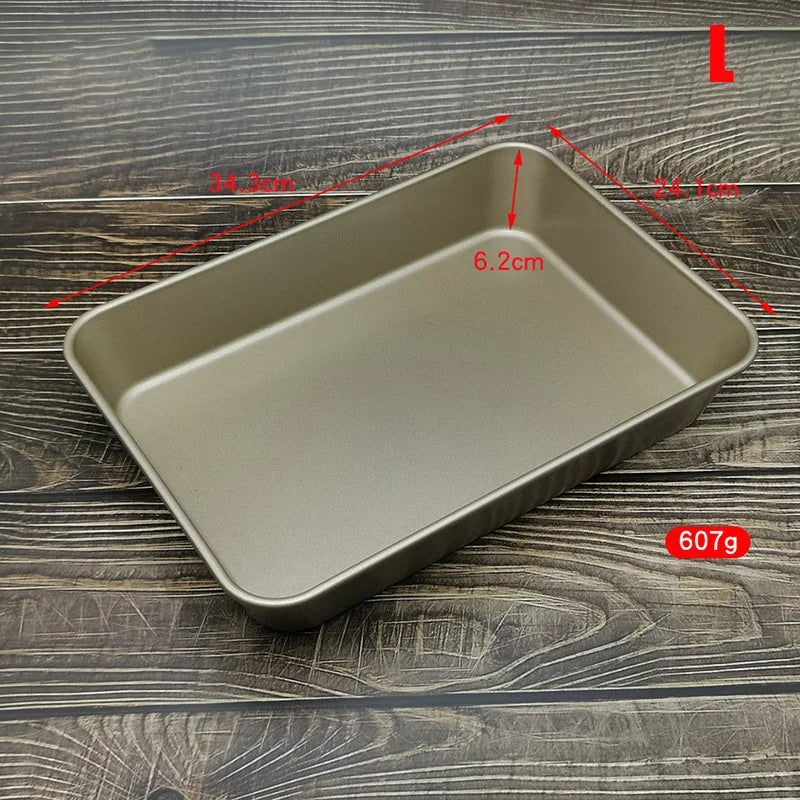 Bakeware Nonstick Bottom Rectangular Cake Pan Multipurpose Quick Release Cake Bread Toast Baking Pan Multiple Sizes Even Heating