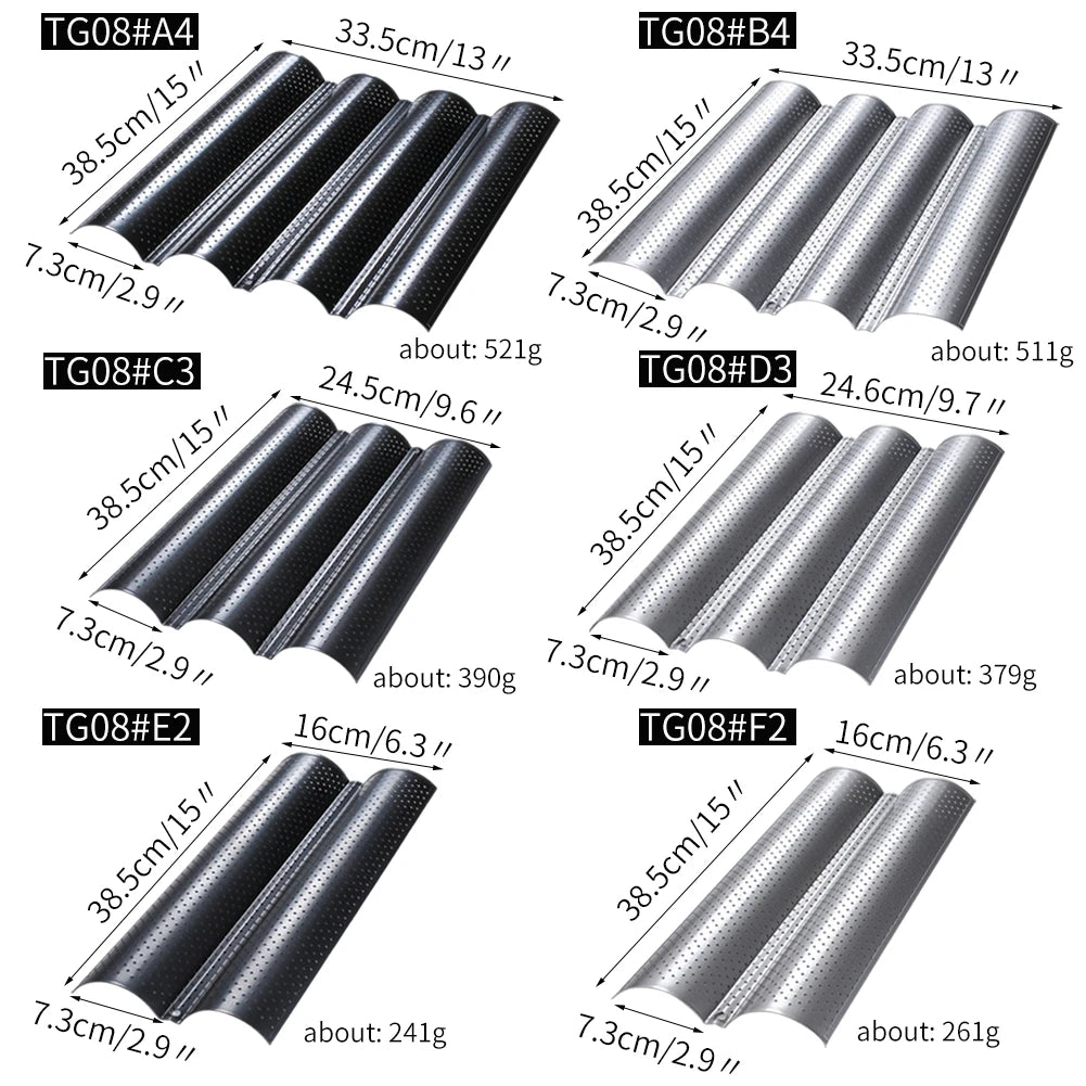 Baguette Pan French Bread Baking Mould Bakeware Groove Waves Mold Cake Oven Pastry Tray Dishes Cooking Accessories Toaster Tool