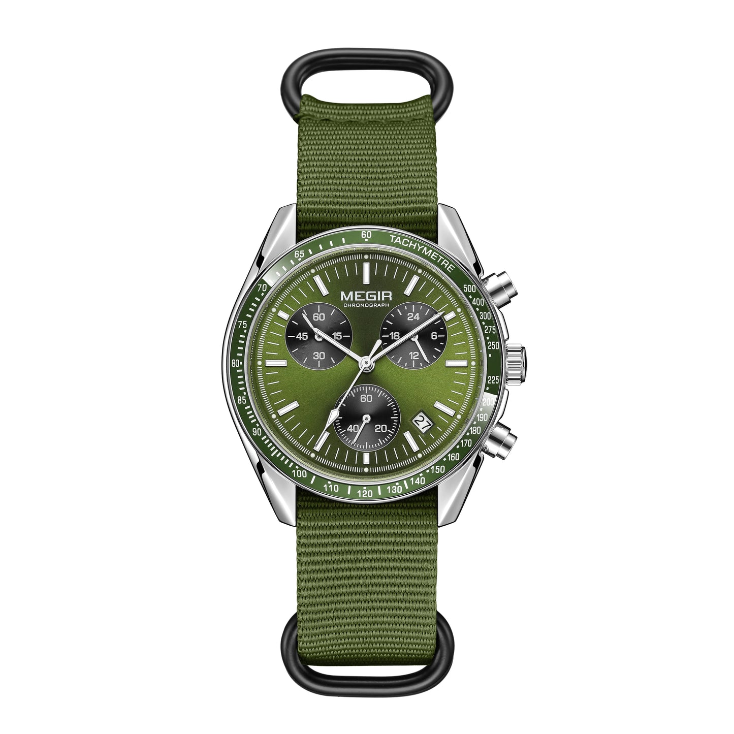 MEGIR Fashion Men Quartz Wristwatches Military Sport Watches Canvas Strap Waterproof Chronograph Clock Gift for Men Montre Homme