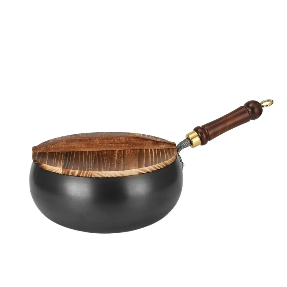 1 Pack Small Iron Pot 28CM Big Belly Iron Pot Household Pure Handmade Frying Pan Non-stick Smooth Stew Pot Without Coating