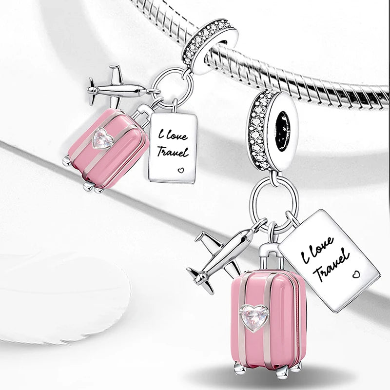 Fit Pan 925 Original Bracelets Love Heart Flower Four Leaf Clover Turtle 925 Silver Charms Beads DIY Birthday Jewelry Gift
