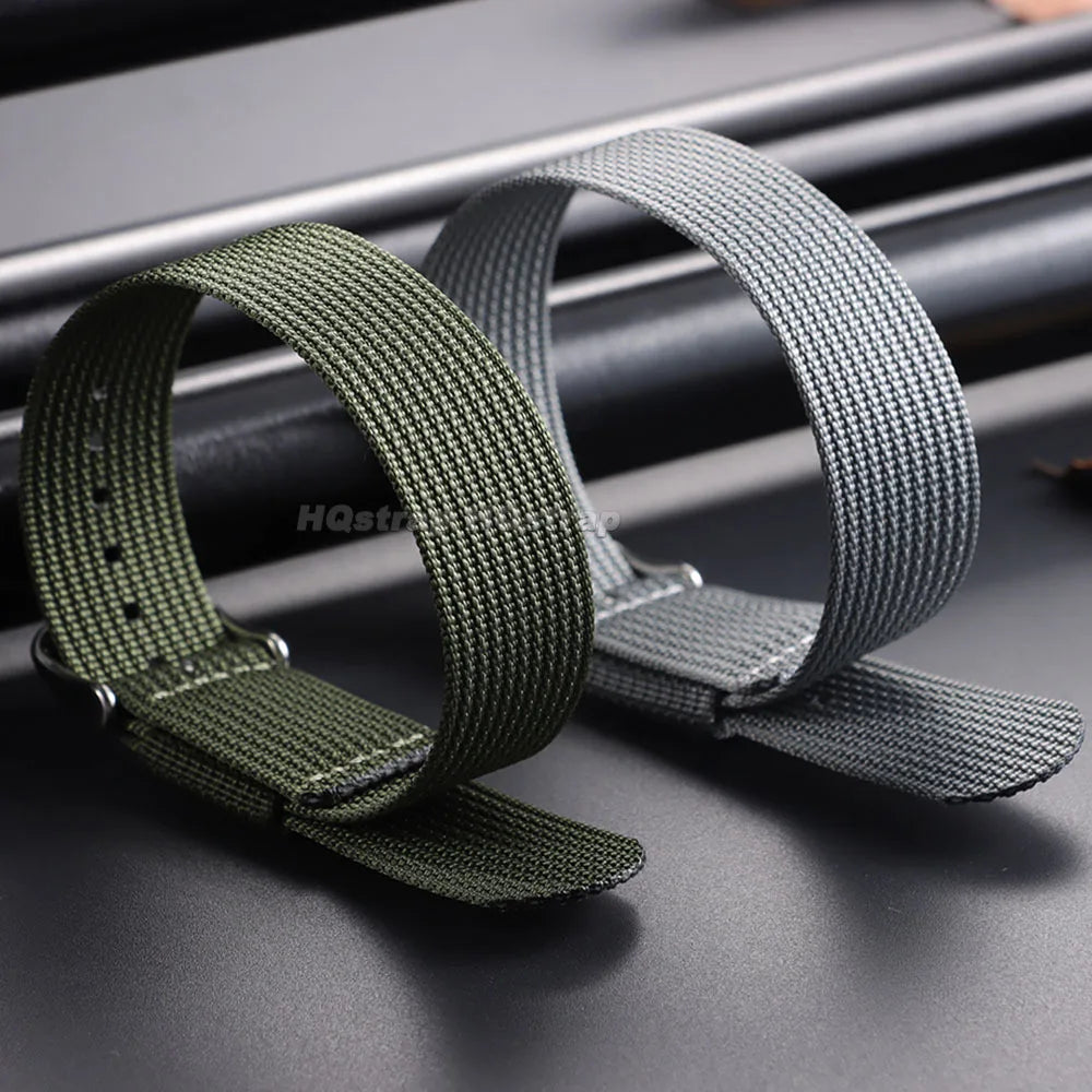 18mm 20mm 22mm Nylon Watch Band for Seiko Braided Canvas Strap Army Sport Men Bracelet Black Green Military Breathable WristBelt