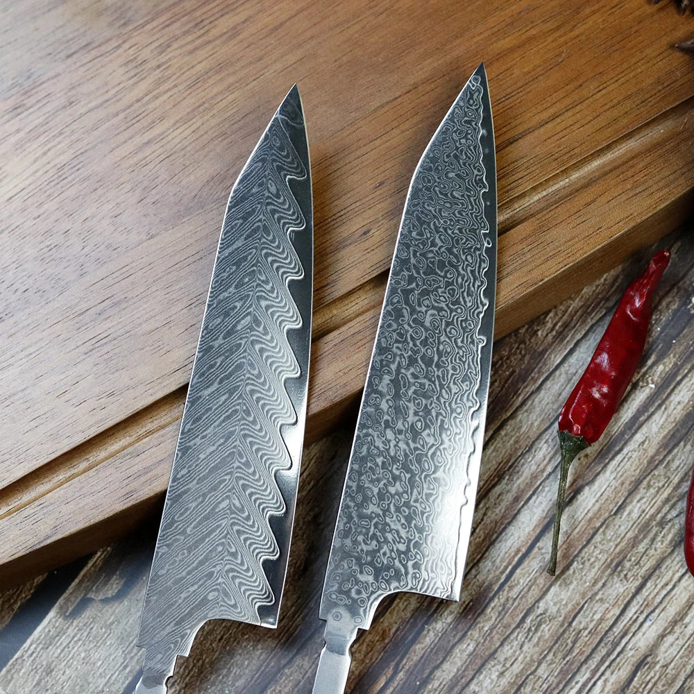 Sharp DIY Chef Fruit Utility Knife Blank VG10 Damascus Steel Blade Material Semi-finished Knife Embryo Japanese Style