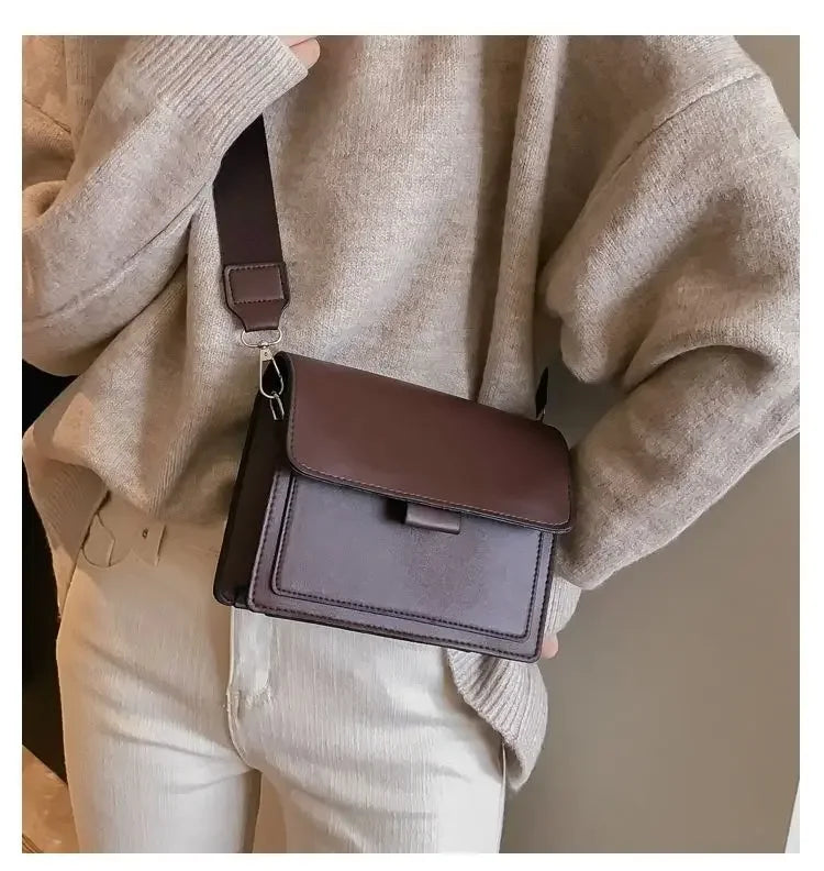 Crossbody Bag PU Leather Fashion Bags for Women Travel Handle Handbag Fashion Shoulder Messenger Bag Ladies Small Flap Bag