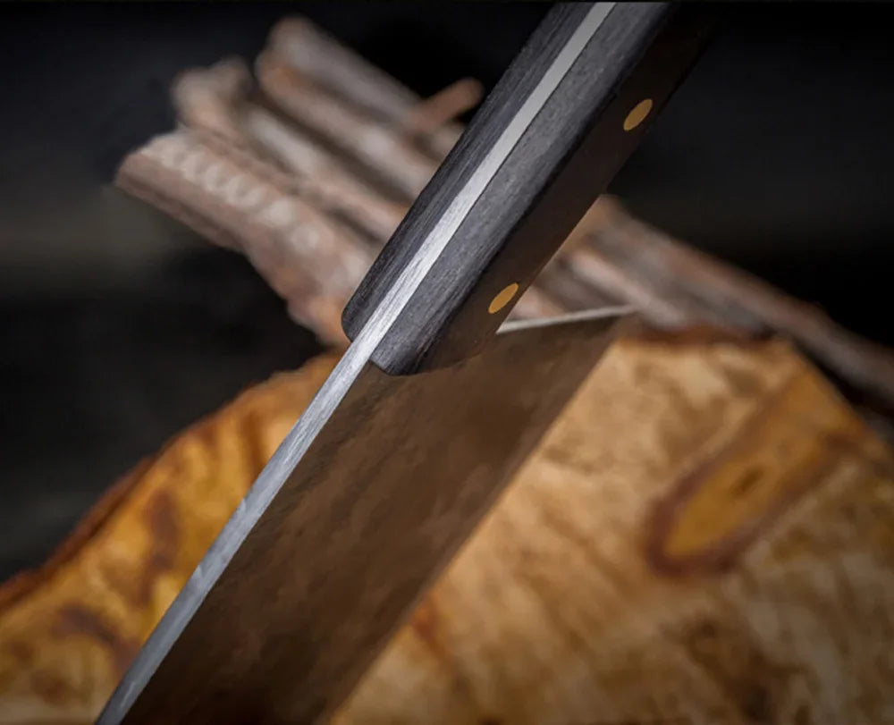 Handmade Forged Cleaver Knife Chef Knife High Hardness Steel Blade Full Tang Butcher Slaughter Pro Kitchen Chopping Slicing Tool