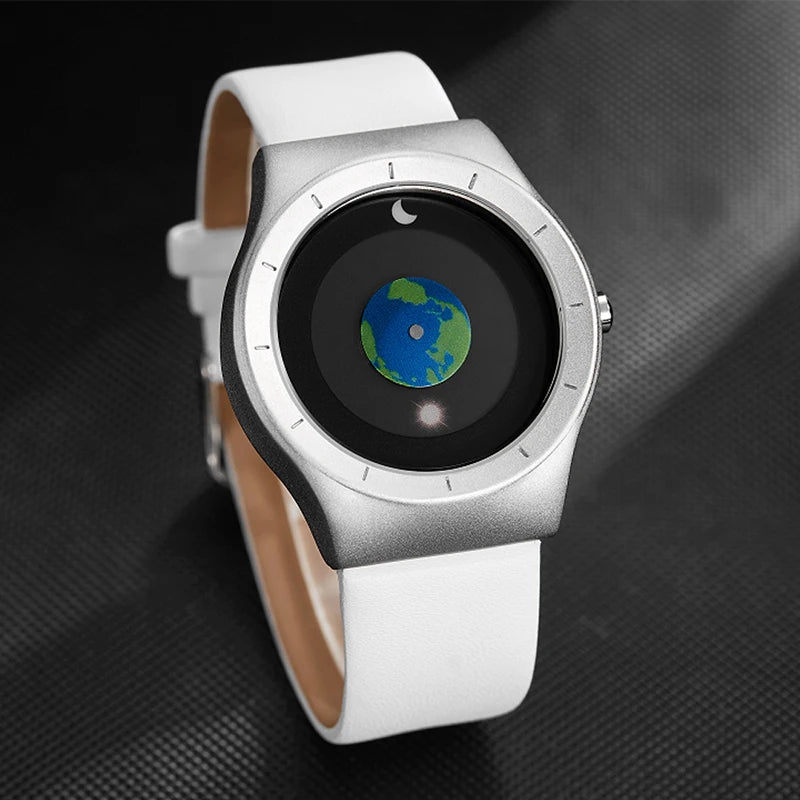 Minimalist Unisex Watch for Men Women Couple Simple Style Unique Dial Quartz Wristwatch Male Female Unique Pointer Wrist Clock