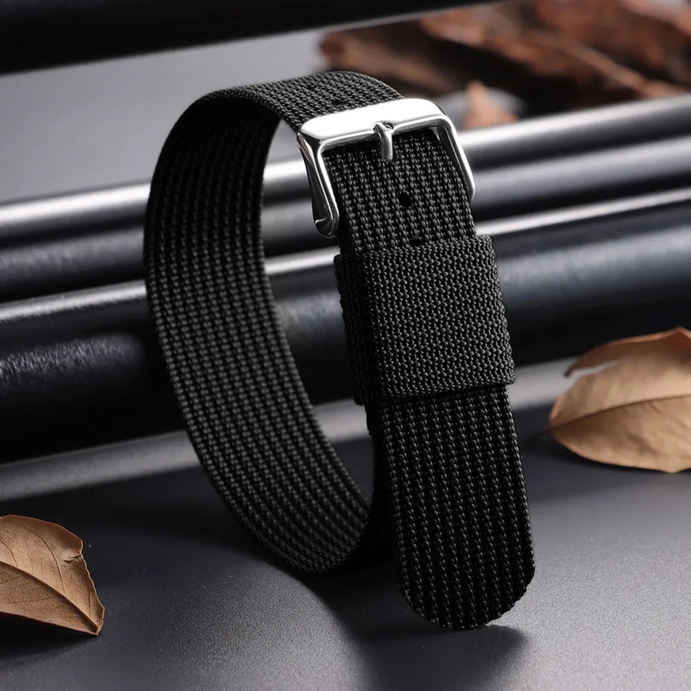 18mm 20mm 22mm Nylon Watch Band for Seiko Braided Canvas Strap Army Sport Men Bracelet Black Green Military Breathable WristBelt