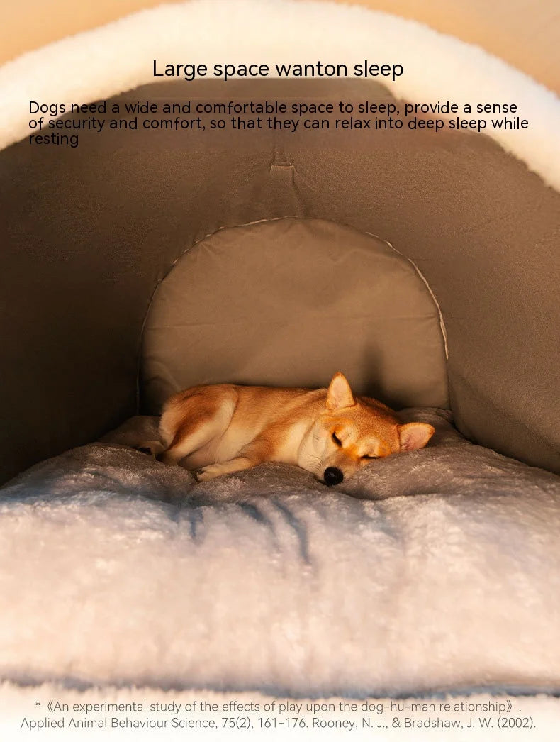 Extra Large Dog Bed - Winter Warm House-Style Bed with Removable Cover