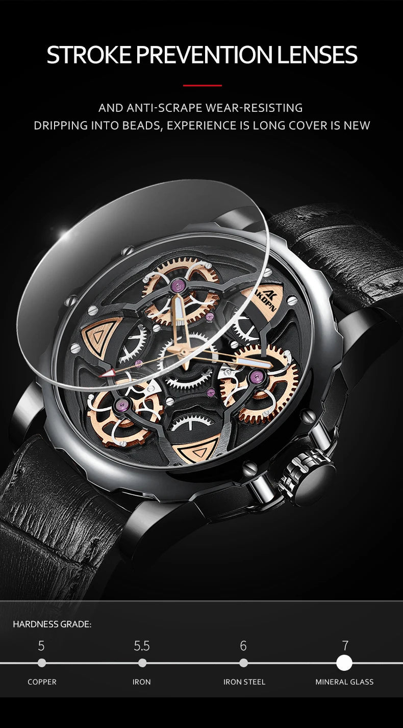A high-end men's watch with cool retro and trendy style quartz watch