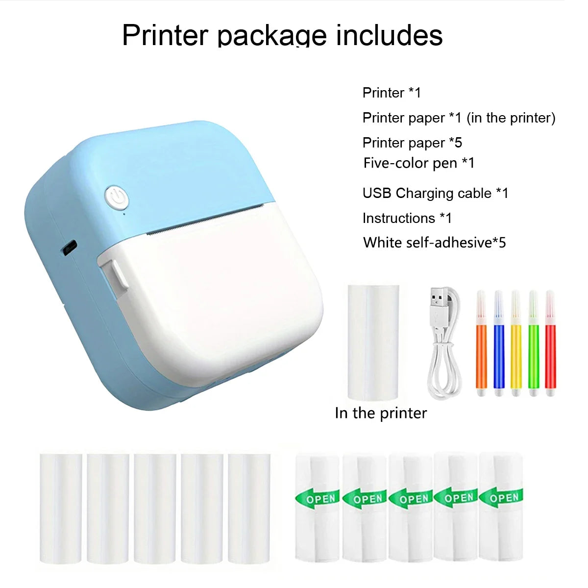 Mini Printer, Portable Thermal Photo Printer