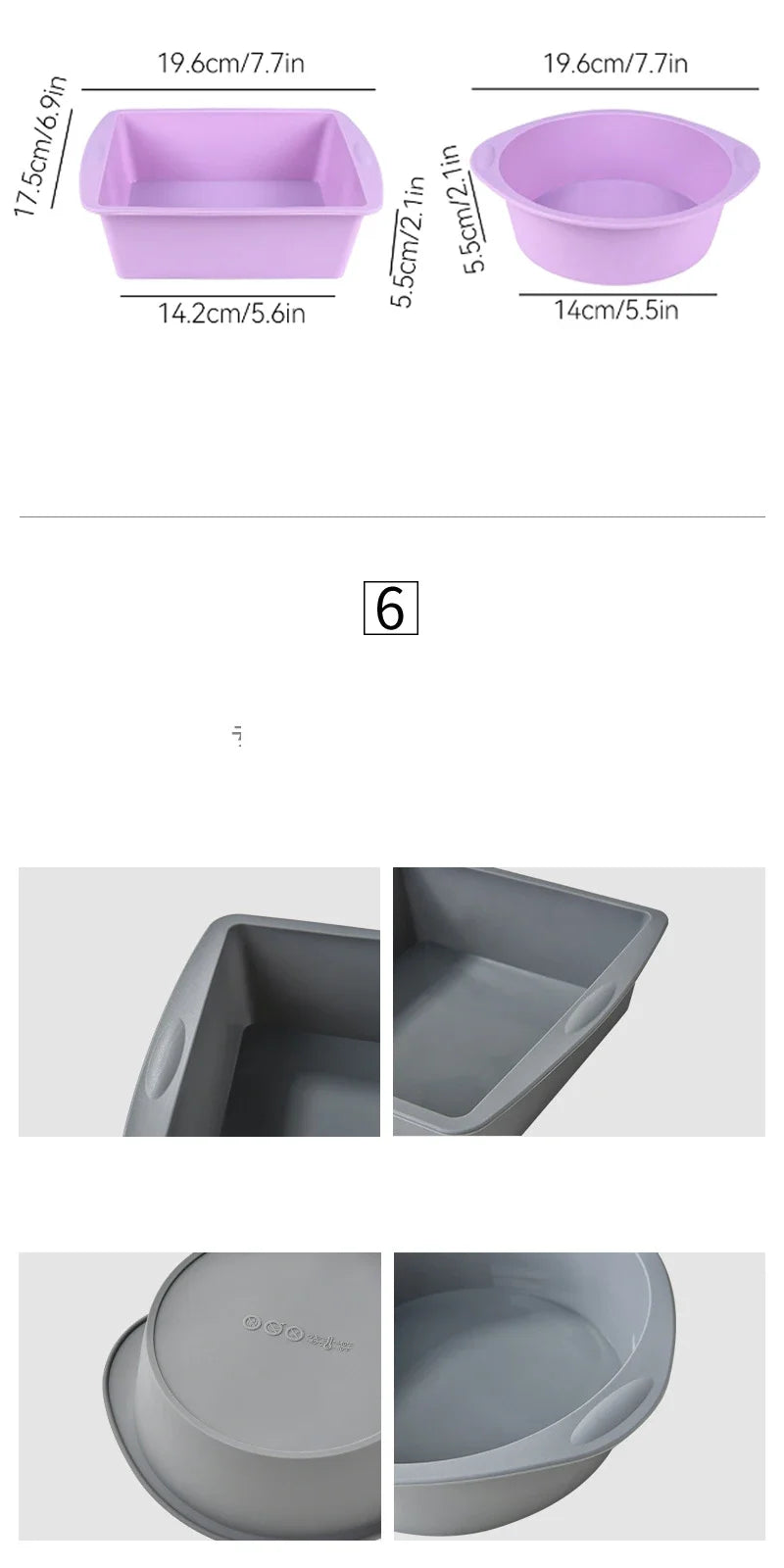 2Pcs Silicone Cake Mold Tray Pans Round Square Kitchen Silicone Nonstick Baking Pans Reusable Cake Pans Baking Tools