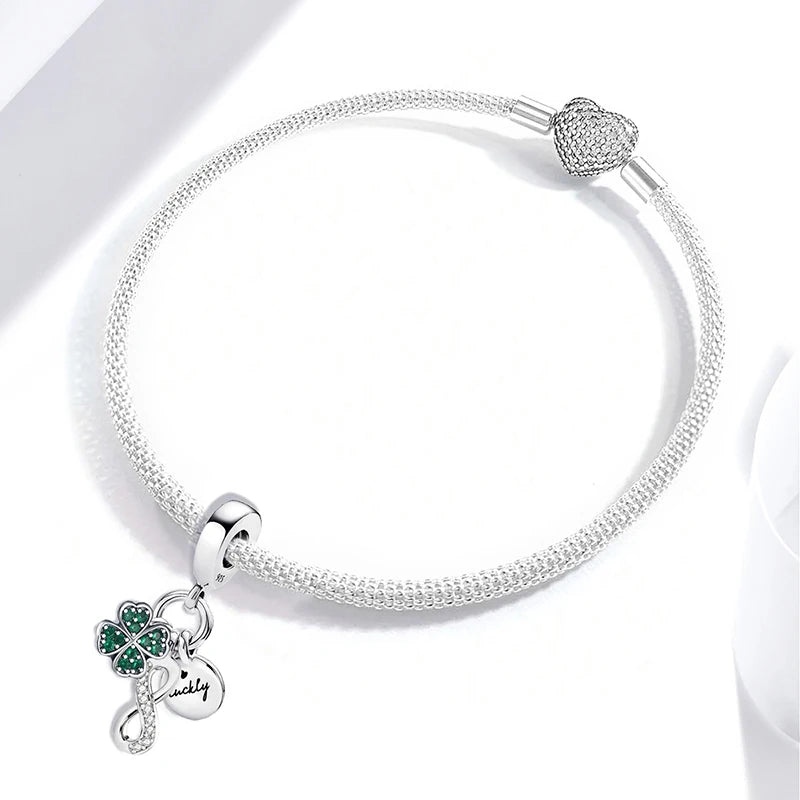 Fit Pan 925 Original Bracelets Love Heart Flower Four Leaf Clover Turtle 925 Silver Charms Beads DIY Birthday Jewelry Gift