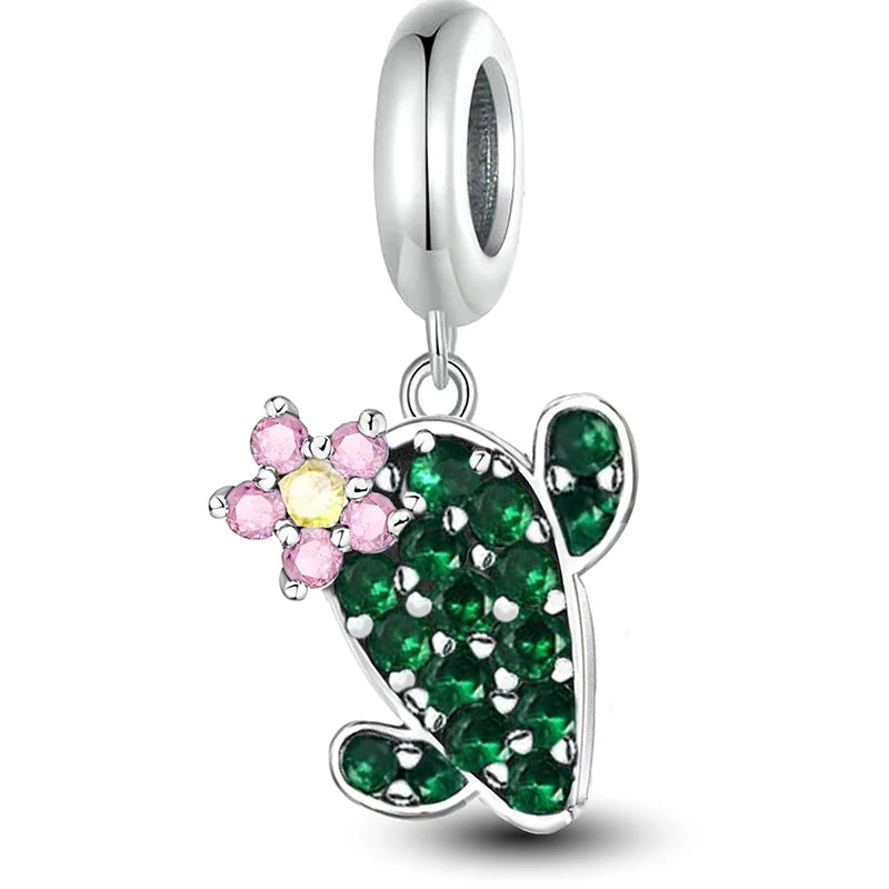 Fit Pan 925 Original Bracelets Love Heart Flower Four Leaf Clover Turtle 925 Silver Charms Beads DIY Birthday Jewelry Gift
