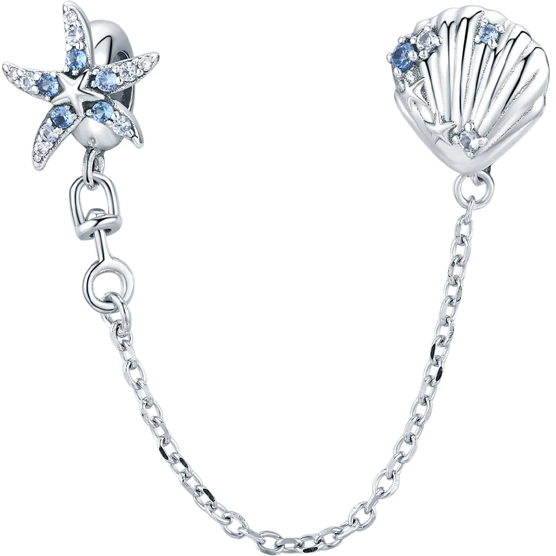 WOSTU 925 Sterling Silver Amimal Safety Chain Heart Key Flower Pendant CZ Charms Stopper Fit Original Bracelet DIY Fine Jewelry