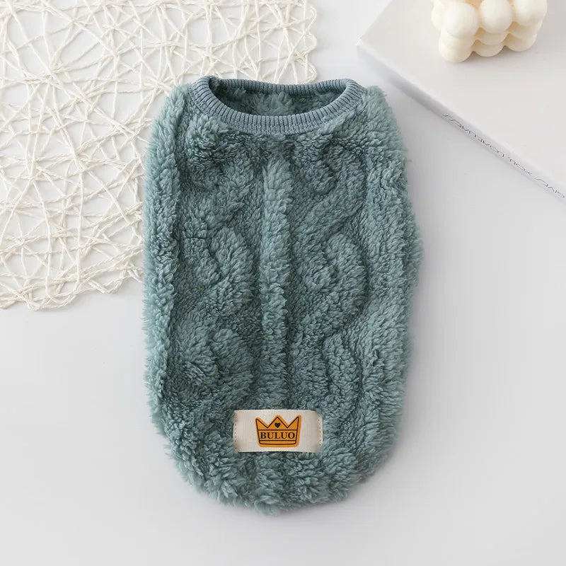 Cute Dog & Cat Sweater - Cozy Knit Hoodie with Harness Hole for Small Dogs