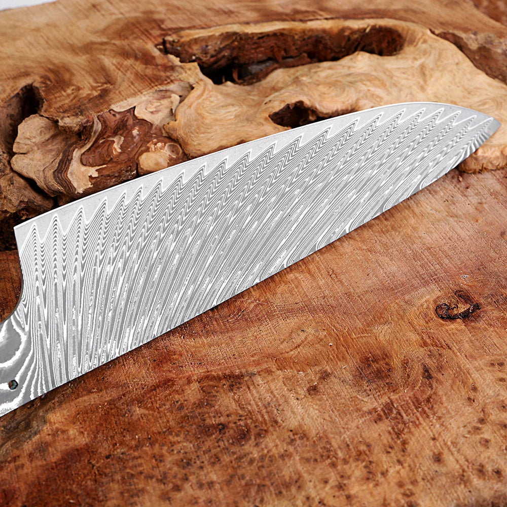Japanese Damascus Chef Knife 8 Inch Full Tang Blade Blank Heat Treated High Hardness Sharp Knife Blade Knife DIY Making Material