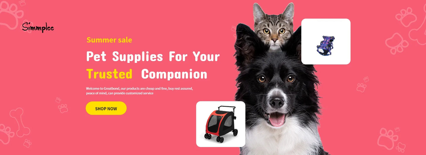 Medium and Large Dog Outing Stroller Pet Stroller Golden Hair Giant Dog Foldable Dog Assistance Car