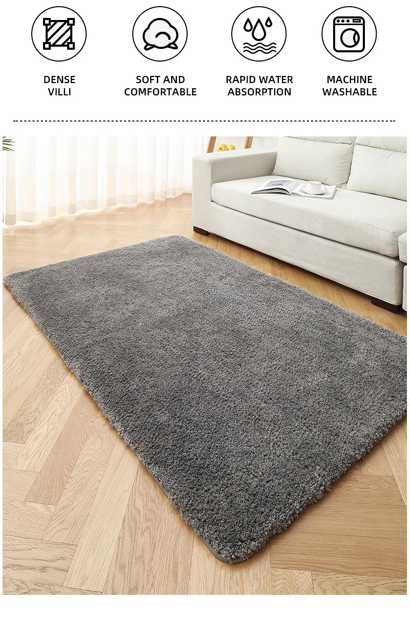Soft Comfortable Thick Plush Floor Mat,Bathroom Floor Rug,Bedroom Carpet,Living Room Mat,Non-slip Rug,Water Absorption Anti-Slip