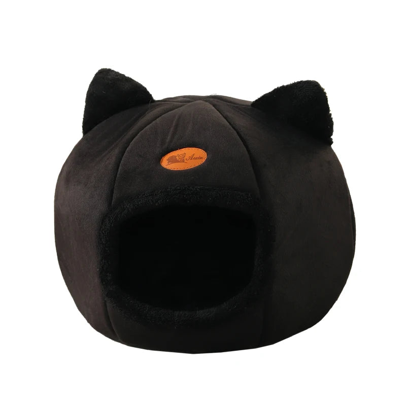 Winter Cozy Cave Bed - Deep Sleep Pet Nest for Cats and Small Dogs