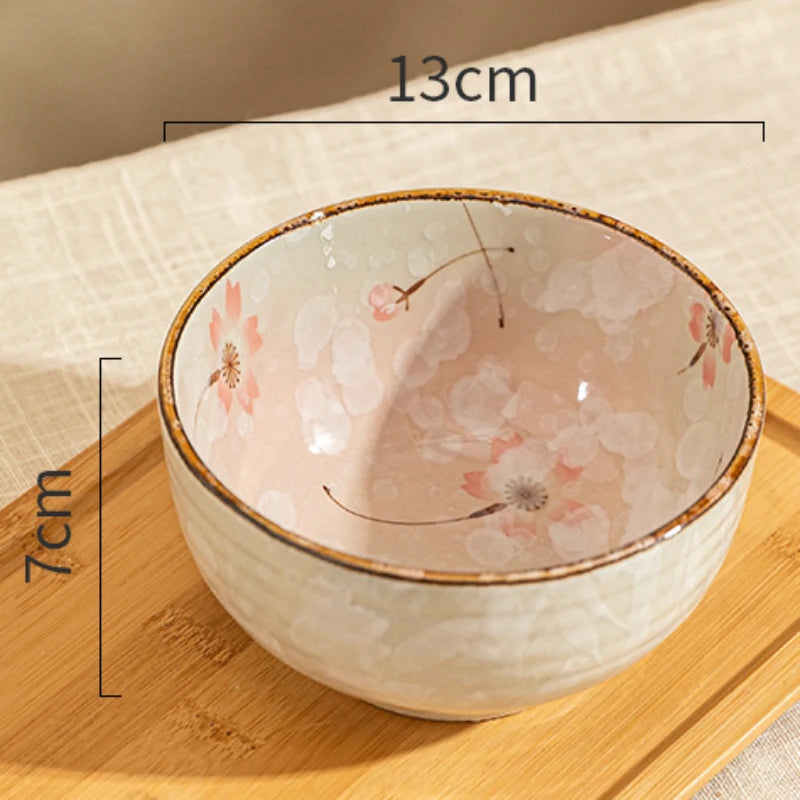 Japanese Style Ceramic Bowl Household Round Tableware Lunch Rice Milk Oats Vegetable Fruit Breakfast Bowls Personal Items