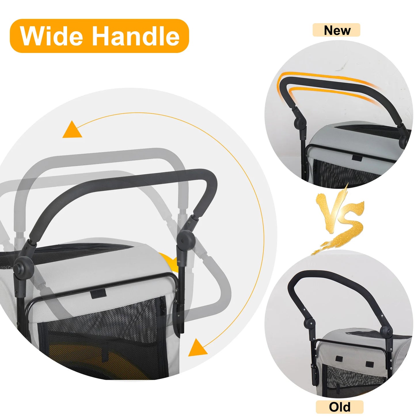 Premium 4-Wheel Dog Stroller - Foldable Pet Jogger for All-Size Dogs