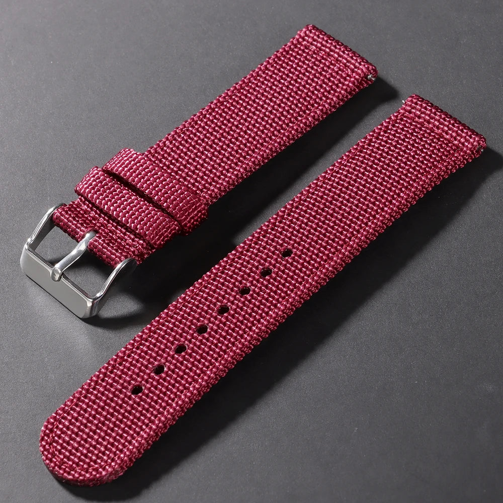 Nylon Canvas Watch Band Woven Soft Belt Universal Bracelet for Men Women Sport Military Universal Wristband 18mm 20mm 22mm 24mm