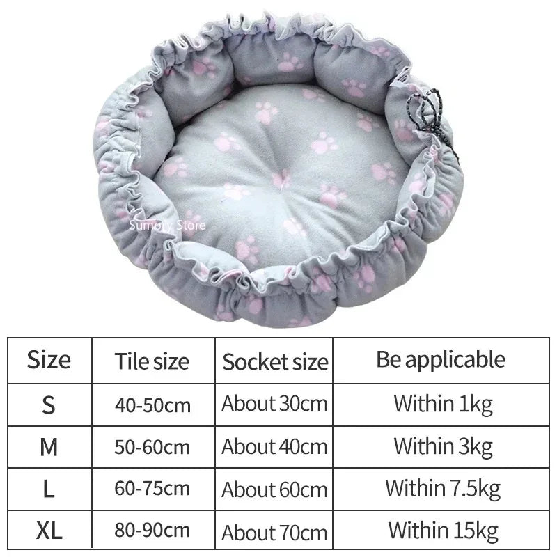 Adjustable Drawstring Pet Bed - Super Soft & Warm Basket for Cats and Small Dogs