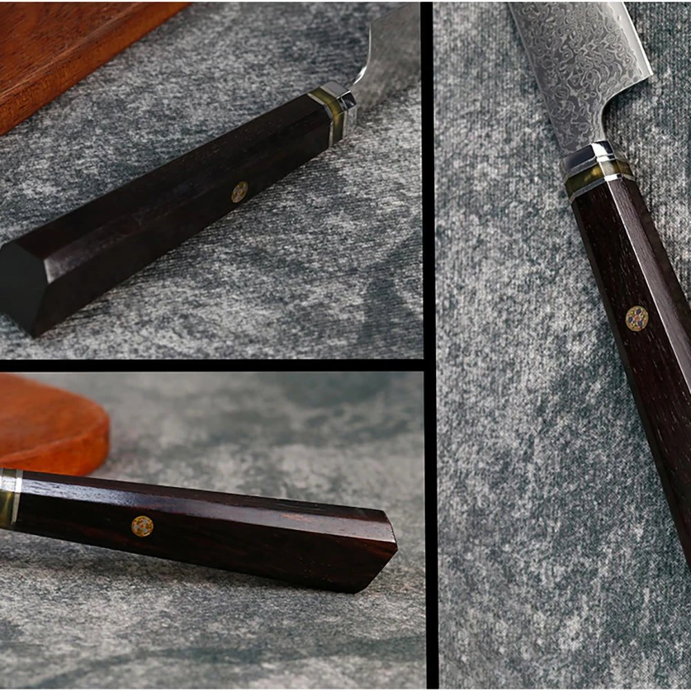 Sharp DIY Chef Fruit Utility Knife Blank VG10 Damascus Steel Blade Material Semi-finished Knife Embryo Japanese Style