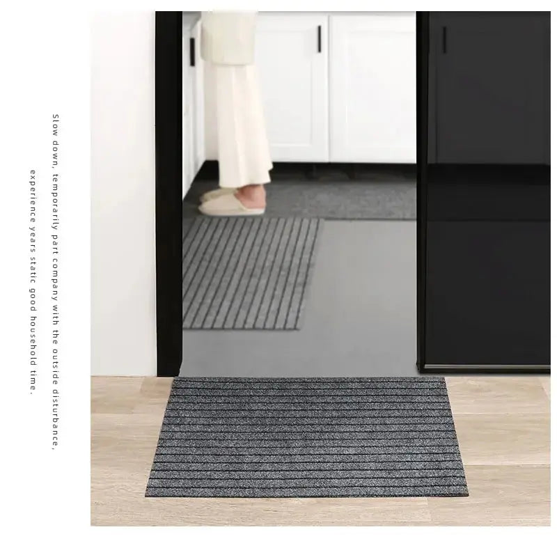 Modern Minimalist Square Floor Mat - Durable, Stain/Fade Resistant, Non-Slip Rubber Backing, Machine Washable for Indoor/Outdoor
