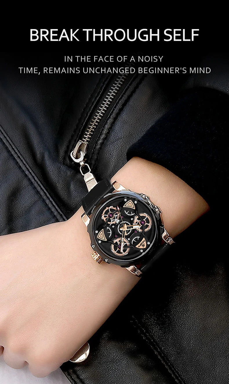 A high-end men's watch with cool retro and trendy style quartz watch