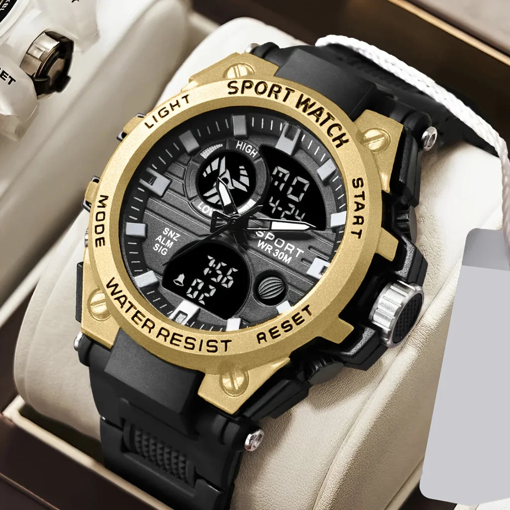 Youth sports watch multifunctional electronic watch alarm clock timing night light multifunctional student LED watch