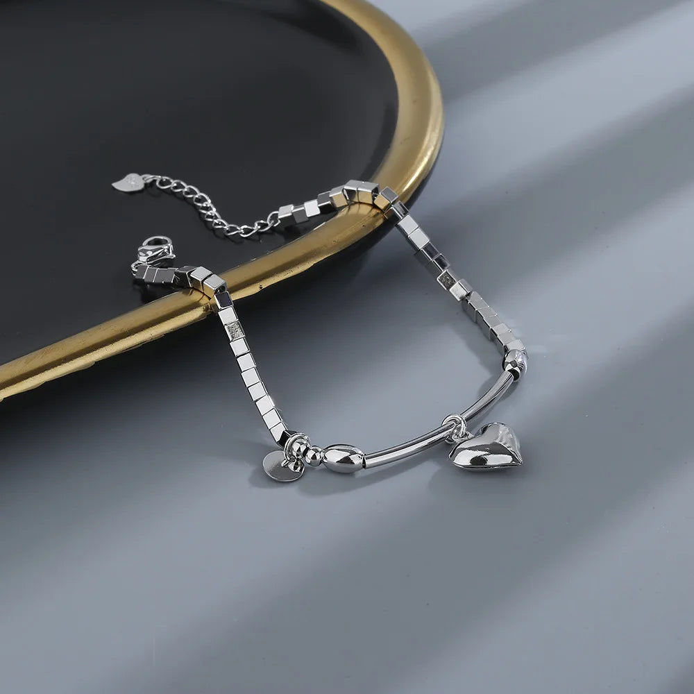 VENTFILLE 925 Silver Diamond-Studded Butterfly Bracelet Women's Fashion Temperament Flower Adjustable Bracelet