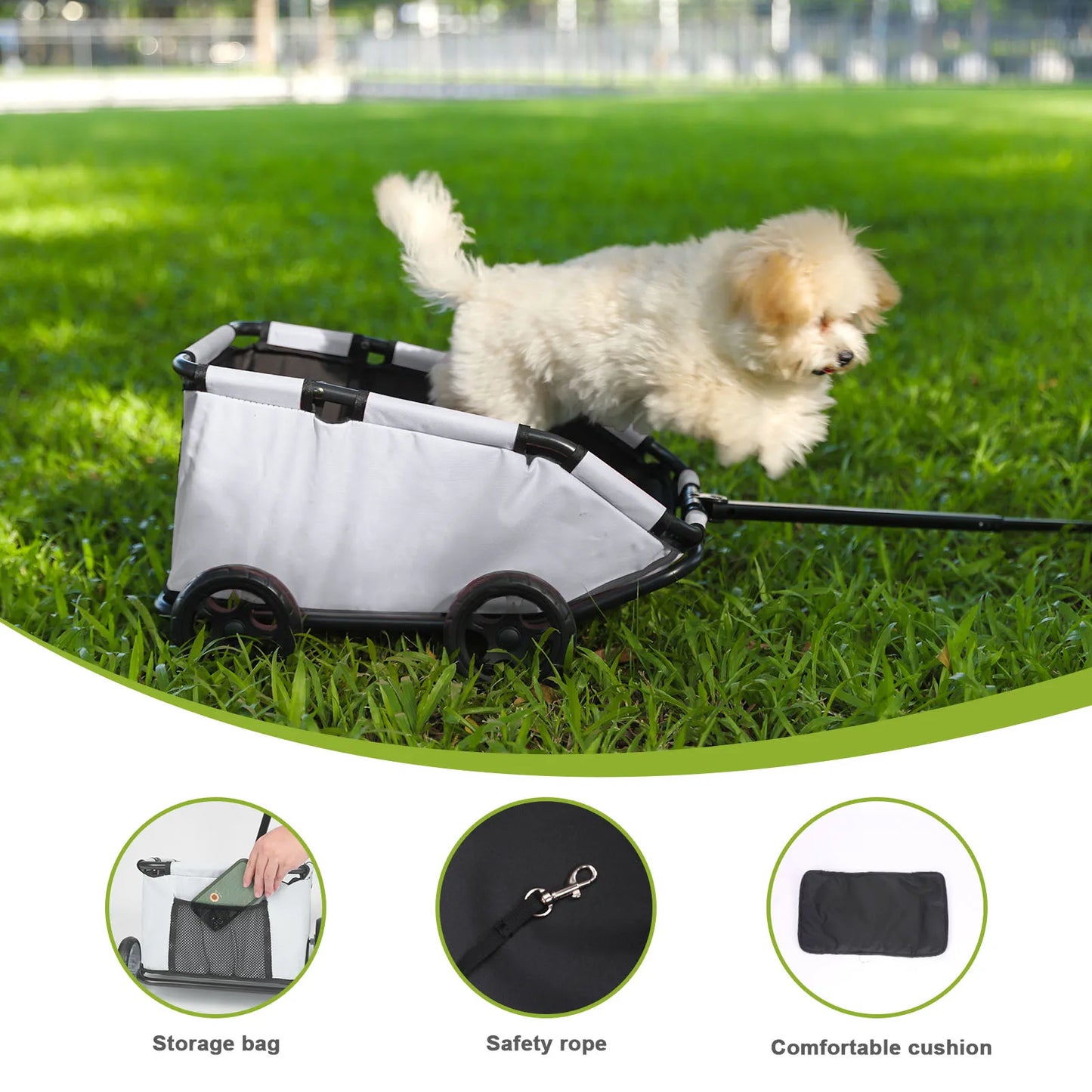 Compact Rotating Pet Stroller - 4-Wheel Foldable for Cats & Small Dogs