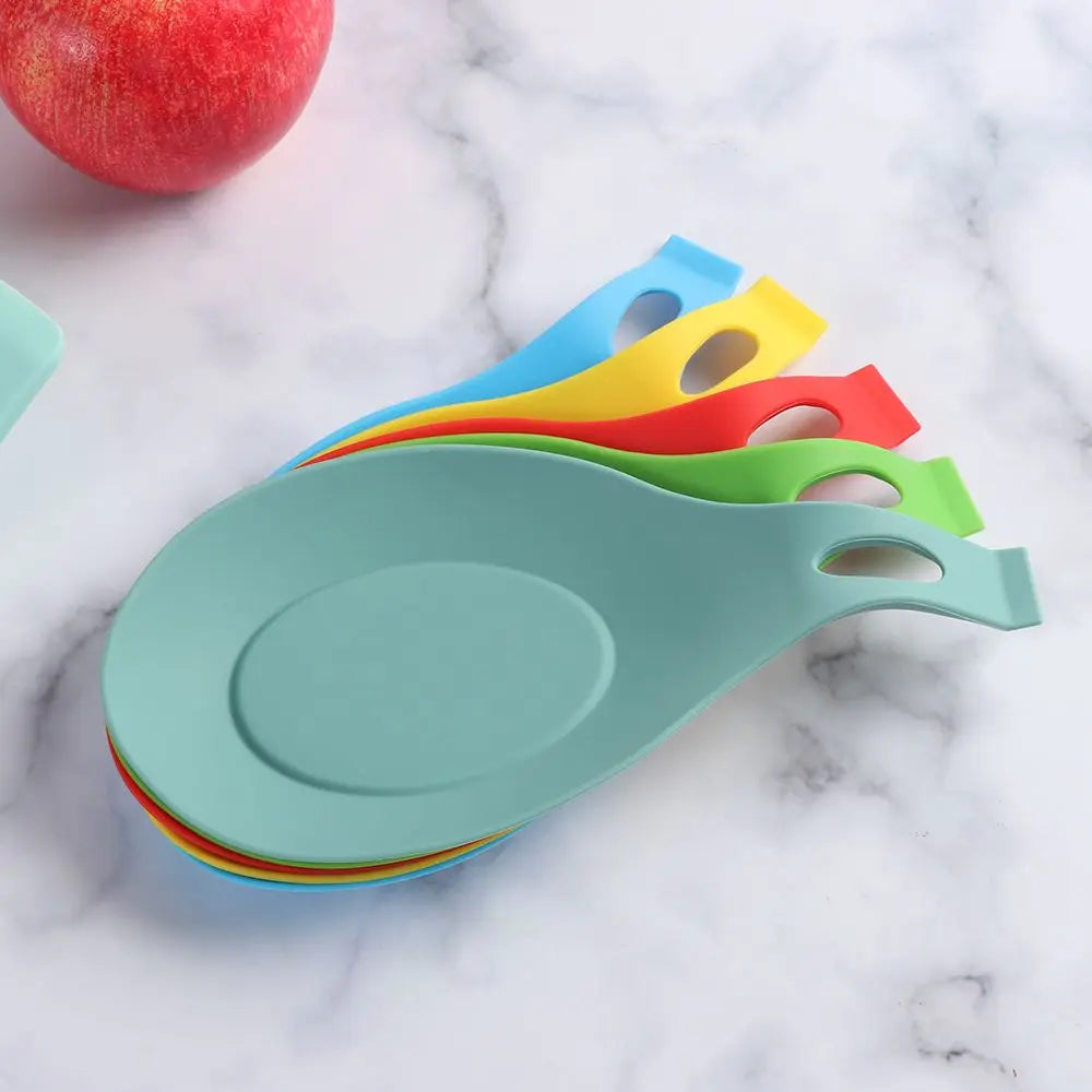 Silicone Spoon Holder Rest Pad Kitchen Utensils Spatula Eggbeater Heat Resistant Placemat Tray Insulation Mats Kitchen Tools