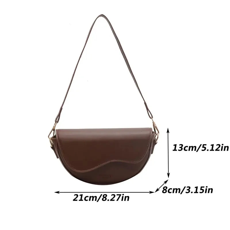 Leather Casual Ladies Shoulder Bag Women's Flap Crossbody Bag