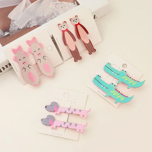 2pc Cute Kawai Cartoon Hair Side Clips Claws Hairpin for Girls Women Kids Children Gift Party Hair Accessories Headwear Ornemen