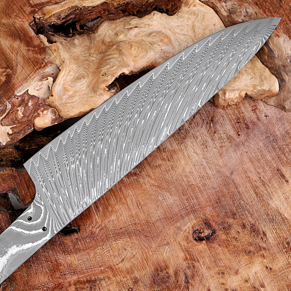 Japanese Damascus Chef Knife 8 Inch Full Tang Blade Blank Heat Treated High Hardness Sharp Knife Blade Knife DIY Making Material