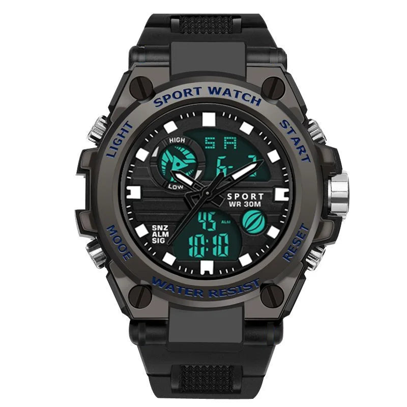 Electronic Watch Men's Trendy Fashion Sports Night Light Waterproof Youth Junior High School Student Watch