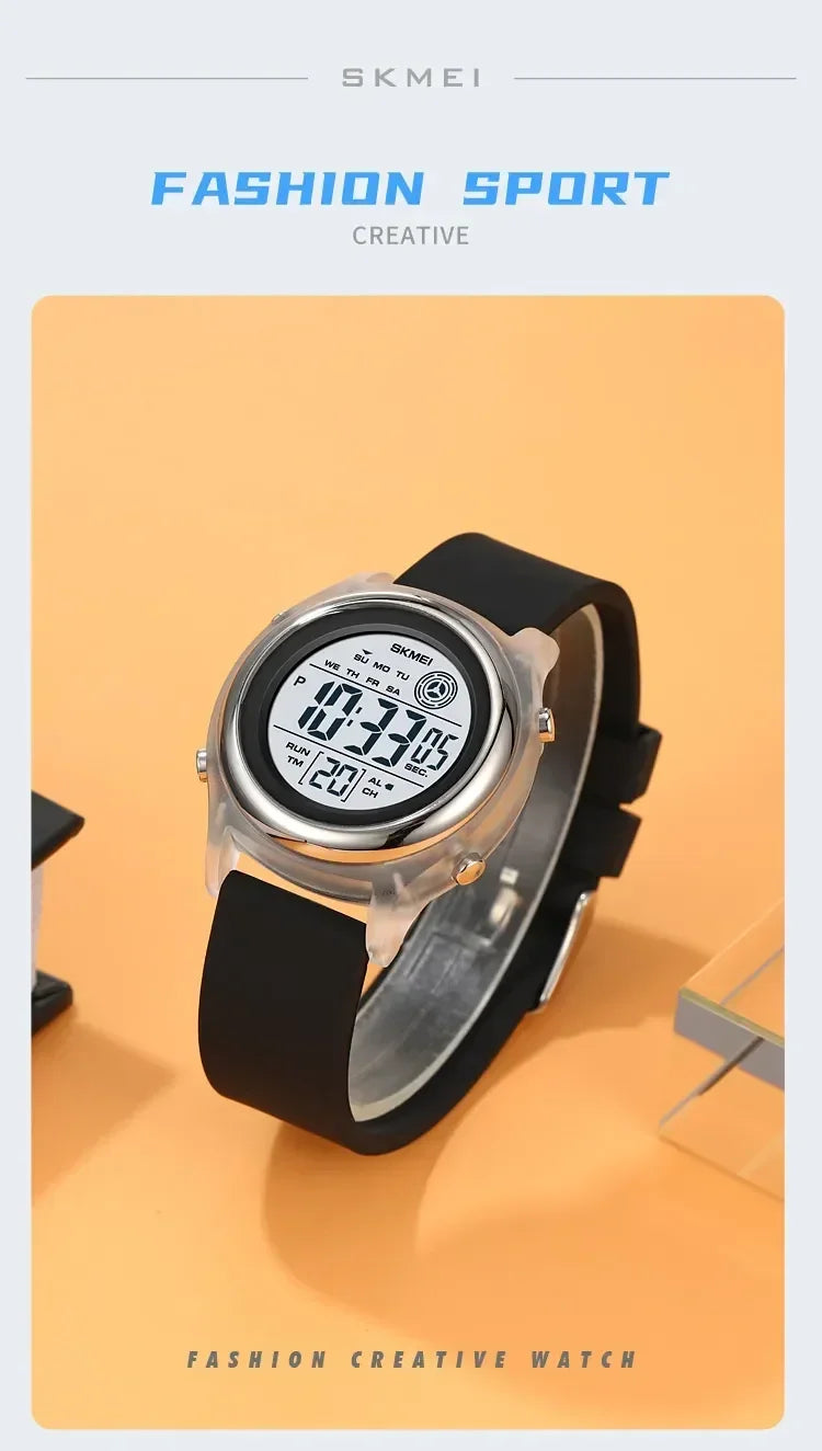 SKMEI 2094 Luxury Watch for Women Stopwatch Lady Waterproof Shockproof LED Display Countdown Ladies Digital Wristwatches Clock