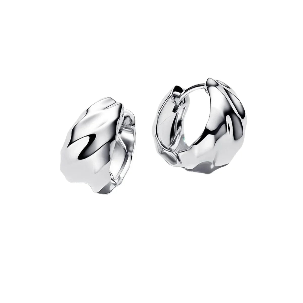 Sparkling Hoop Earrings 925 Sterling Silver Moon Pearl Heart Crystal Luxury Romantic Earing Fit Woman Wedding Party Jewelry Gift
