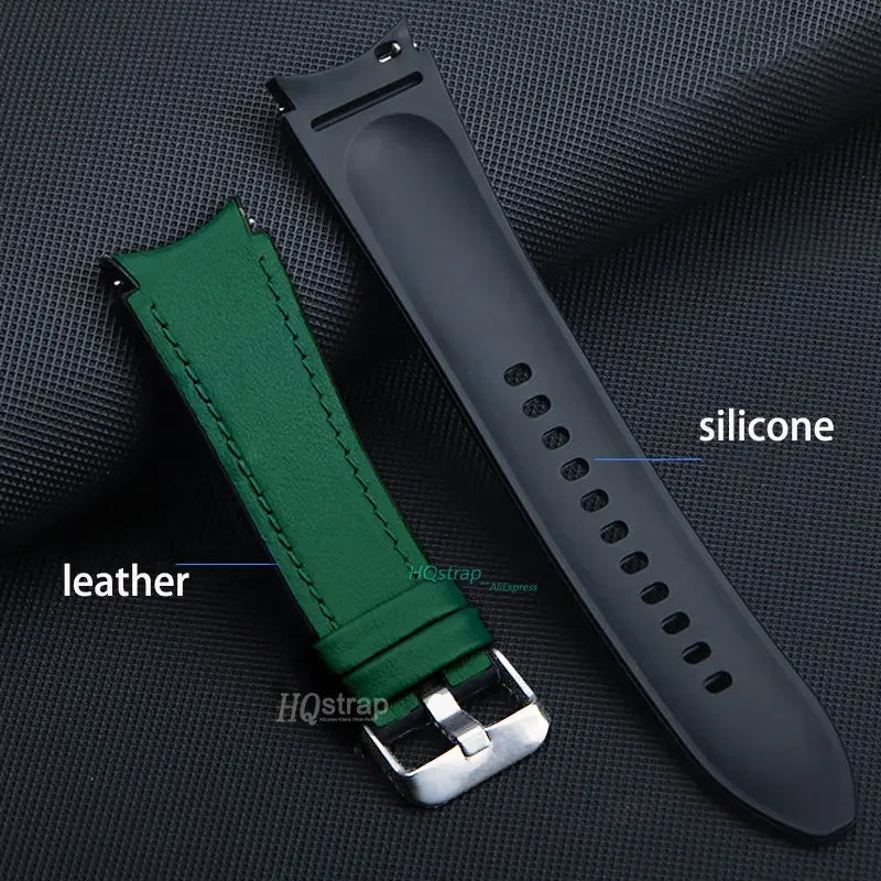No Gaps Silicone Leather Strap for Samsung Watch 6 5 4 40mm 44mm Watch Band for Samsung Galaxy Watch5 Pro Classic 42mm 46mm Belt