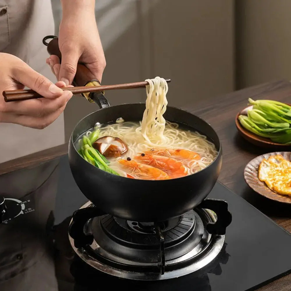 1 Pack Small Iron Pot 28CM Big Belly Iron Pot Household Pure Handmade Frying Pan Non-stick Smooth Stew Pot Without Coating