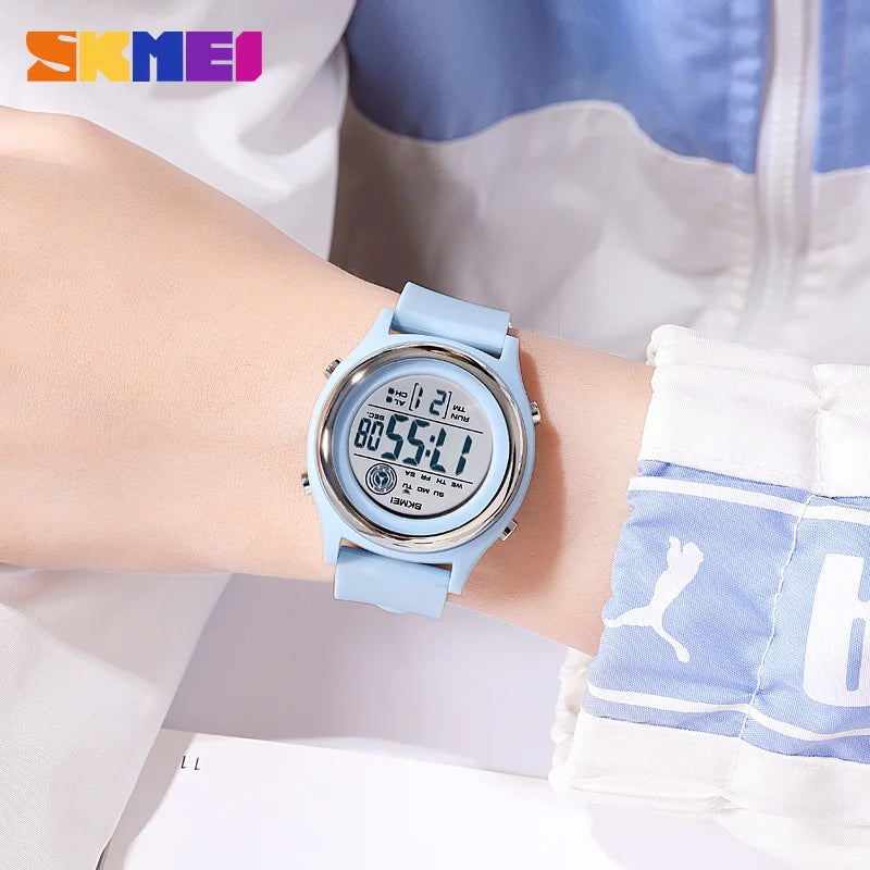 SKMEI 2094 Luxury Watch for Women Stopwatch Lady Waterproof Shockproof LED Display Countdown Ladies Digital Wristwatches Clock