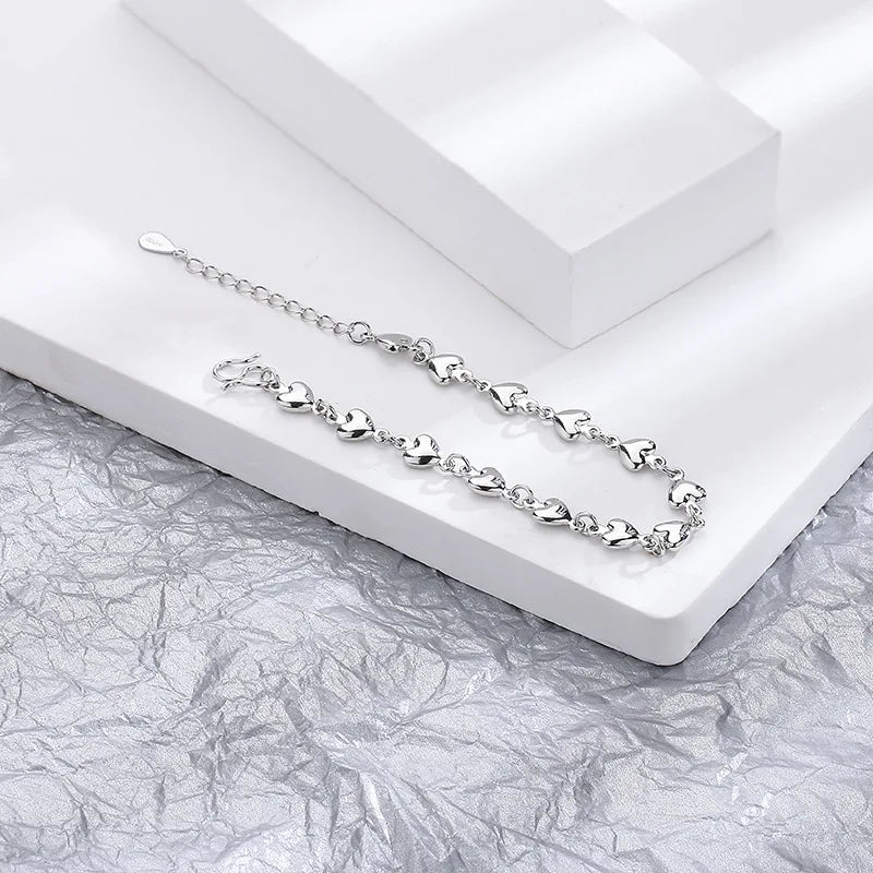 VENTFILLE 925 Silver Diamond-Studded Butterfly Bracelet Women's Fashion Temperament Flower Adjustable Bracelet