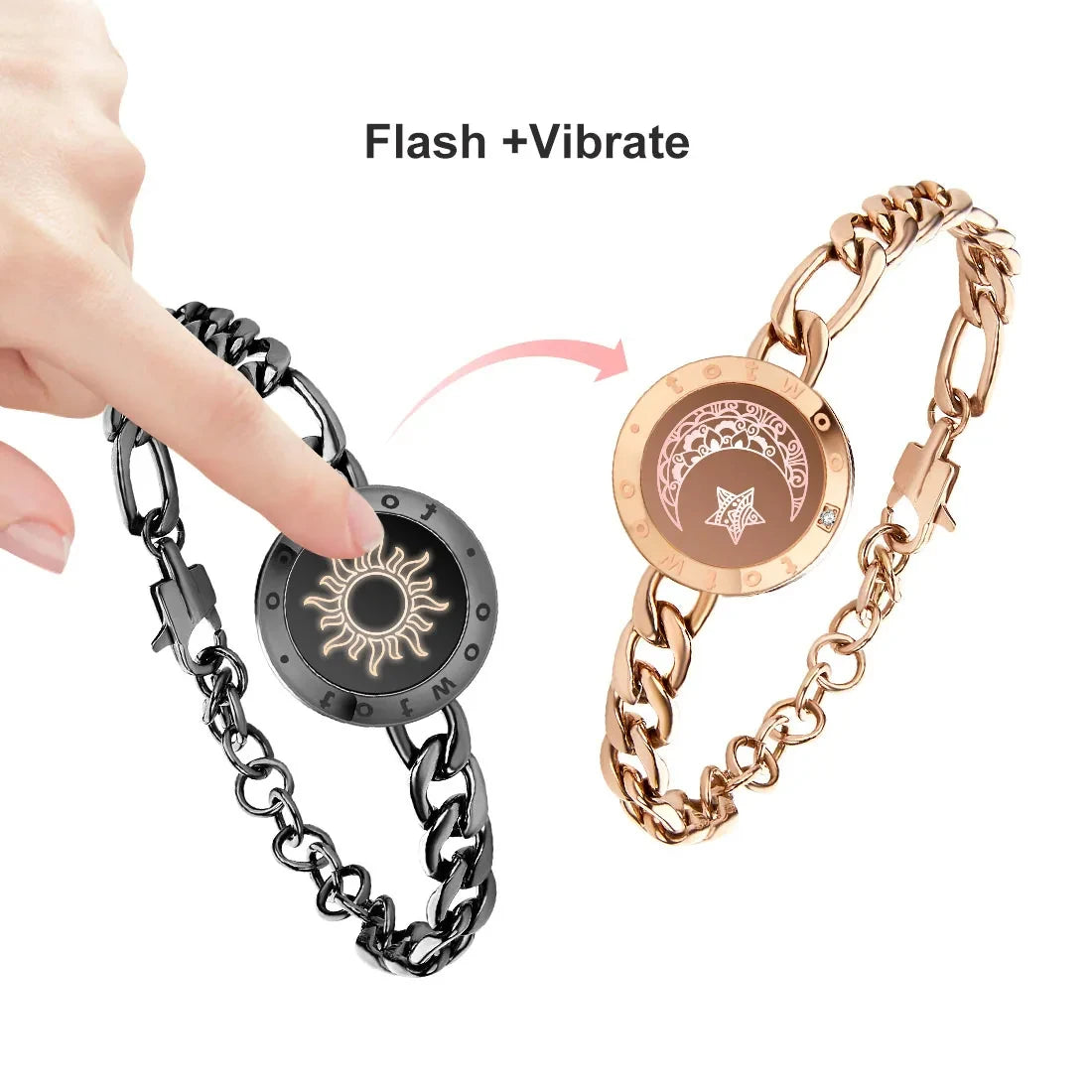 Long Distance Relationship Gifts Smart Sun&Moon Love Bracelet