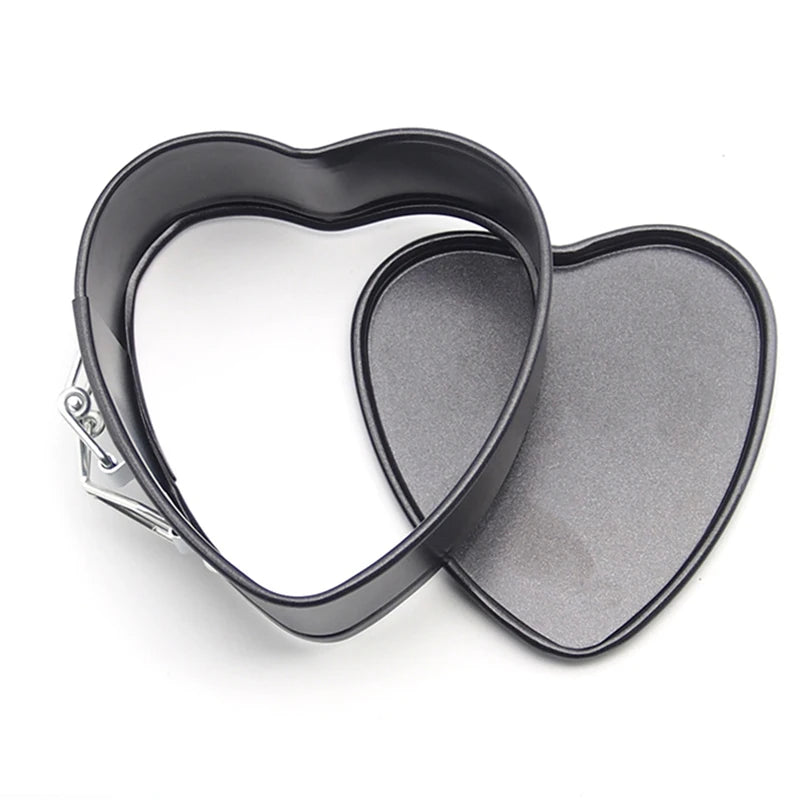 1Pc Baking Pans Bakeware Kitchen Cake mold Love Heart Shape baking dish Heavy Carbon Non-stick Slipknot Removable Base Tray ZXH